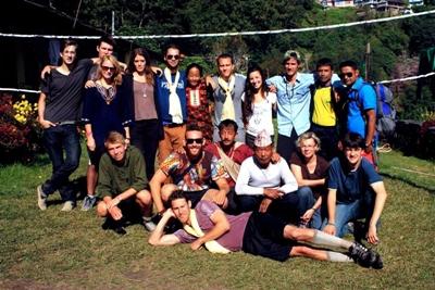Gruppebillede af frivillige i Nepal Fællesbillede i Nepal