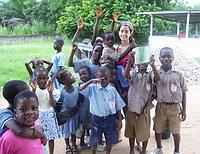 With children at Good Shepherd