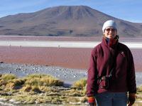 Freezing myself on the shores of Laguna Colorado Bolivia Freezing myself on the shores of Laguna Colorado Bolivia