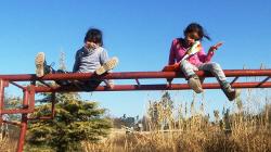 The kids playing