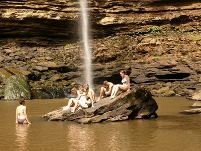 Visiting waterfall Visiting waterfall