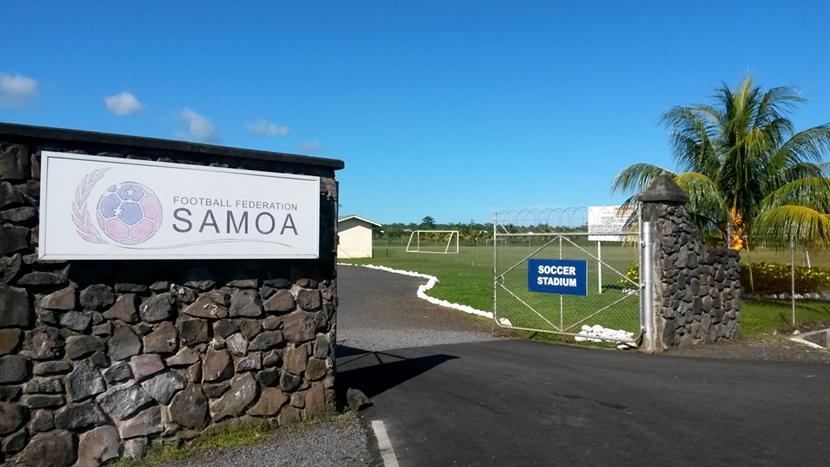 Fodboldprojekt i Samoa Fodboldstadium på projektet i Samoa