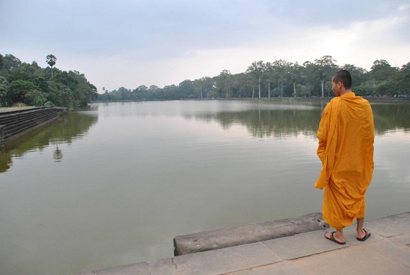 Un Monaco khmer in Cambogia Monaco-khmer