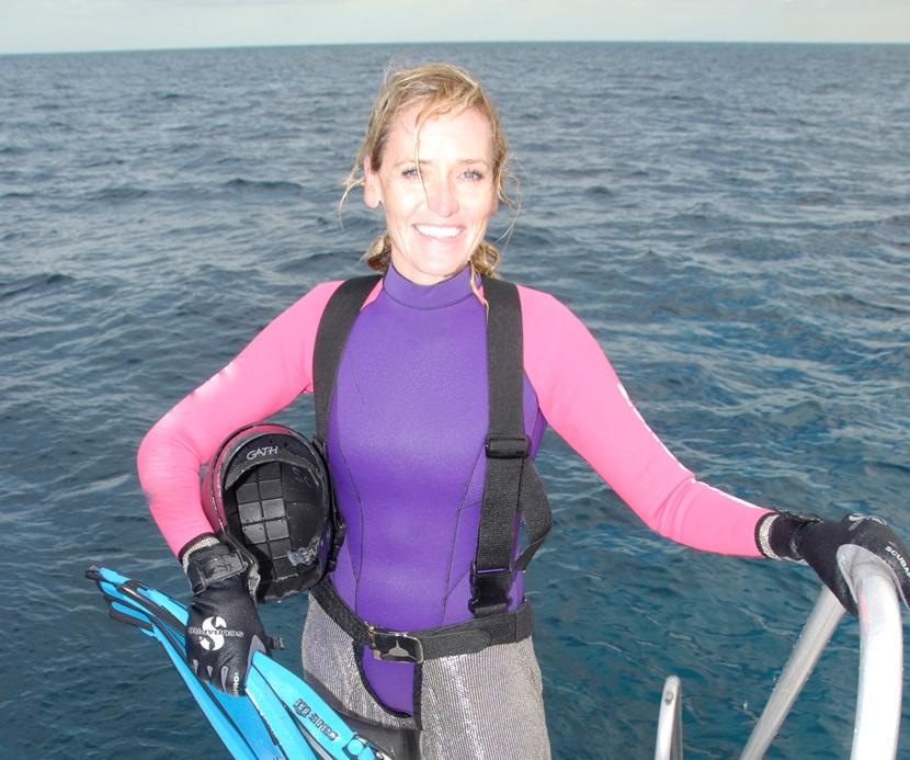 Ingrid getting ready to dive Ingrid getting ready to dive