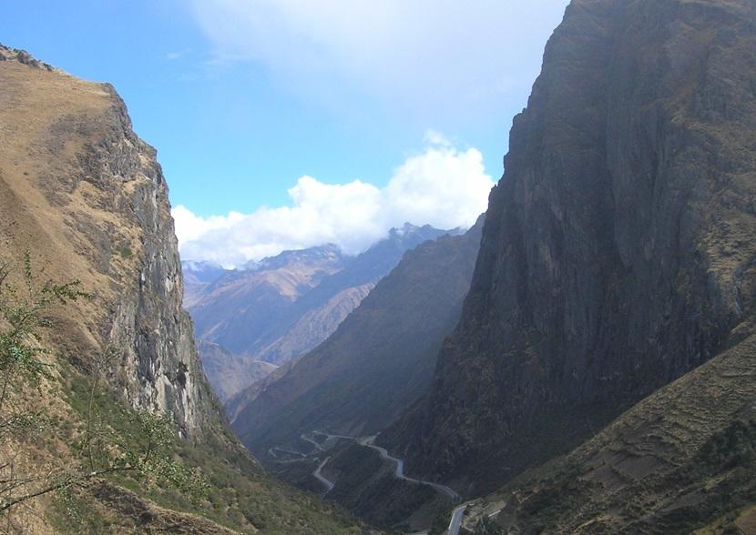 Road through the Peruvian mountains Road through the Peruvian mountains
