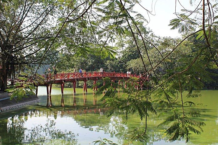The Huc Bridge in Hanoi The Huc Bridge in Hanoi
