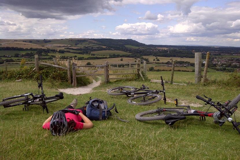 Resting at the top of Truleigh Hil Resting at the top of Truleigh Hil