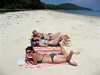 Relaxing on newly cleaned beach