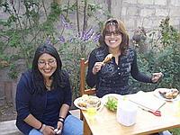 Staff, Yessika and Irazema enjoying the BBQ