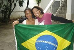 Girls with brazilian flag