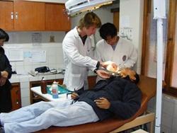 Volunteer with pacient