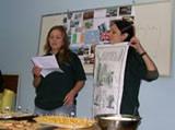 Volunteers Amy and Rachel during their presentation