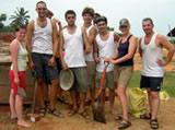 Volunteers at the project site