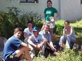 Volunteers helping with clean-up