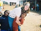 Volunteer and the kids