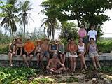 Volunteers after a beach clean up