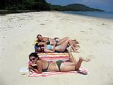 Relaxing on newly cleaned beach
