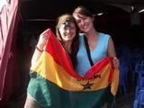 Volunteers with Ghanaian flag