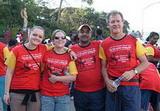 Volunteer runners with Desk Officer, Bikesegn