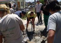 Mixing concrete