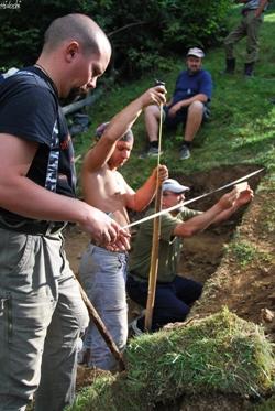 Marking the dig site