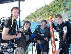 Staff and volunteers after a dive