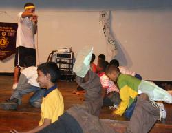 Kids practise the moves Kids practise the moves