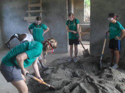 Mixing cement Mixing cement