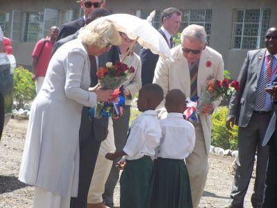 Prince Charles and Camilla meeting local children Prince Charles and Camilla meeting local children