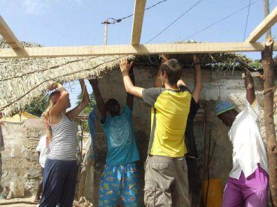 Building shelter in Senegal Building shelter in Senegal