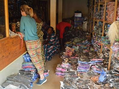Volunteers and project staff shop for new shoes for talibe children Projects Abroad volunteers and project staff shop for new shoes for talibe children in Senegal