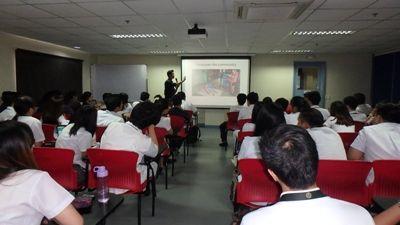 Victor Lee presents at the National Disability Prevention and Rehabilitation Week in the Philippines Physiotherapy volunteer Victor Lee speaks at the National Disability Prevention and Rehabilitation Week in the Philippines
