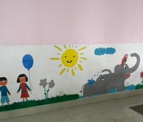 Ergebnis eines Malwochenendes auf der Kinderstation nepal-physiotherapie-kinder