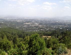 Ausblick auf Addis Abeba Äthiopien, Unterrichten, Addis