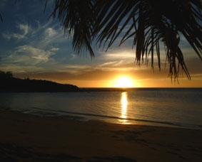 Sonnenuntergang auf den Yasawa-Inseln Fidschi-Unterrichten-Sonnenuntergang
