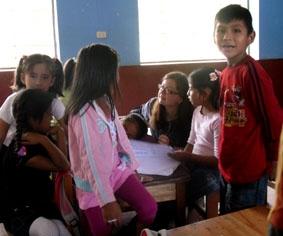 Unterricht in der Schule Peru, Inka Projekt, Schule