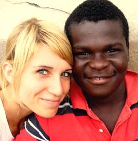 Der Tormann der U14 und ich ghana-sport-freiwillige