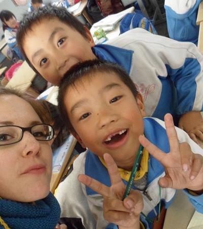 Die Kinder liebten es, zu posieren china-unterrichten-freiwillige