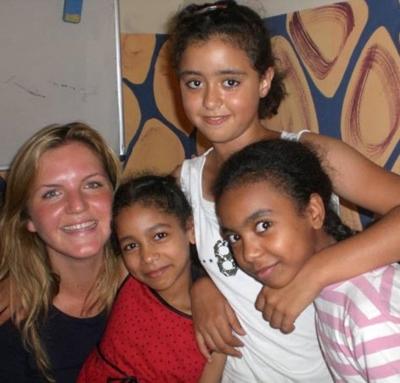 Die Kids und ich in der Kinderbetreuung Sozialarbeit Marokko Kinderbetreuung