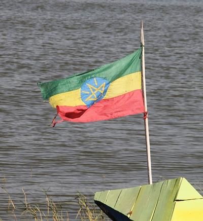 Lake Hawassa südlich von Addis Abeba athiopien-journalismus-fahne