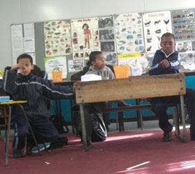 Meine Klasse beim Lernen Südafrika-Sport-Klasse