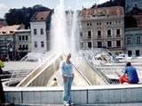Me in front of the fountain in Brasov Me in front of the fountain in Brasov