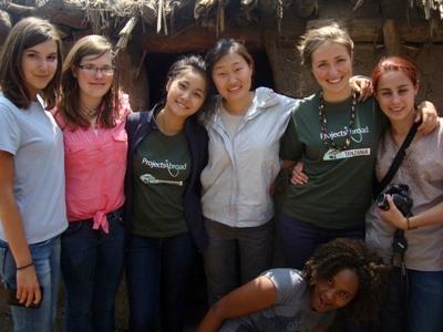 With other volunteers
