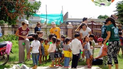 Playing with the children Emma Schweiger