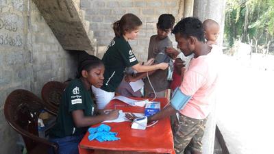 Volunteers at a medical outreach Volunteers at a medical outreach