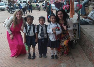 With local children With local children