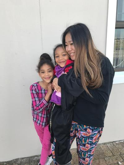Jenny spending time with local children Jenny spending time with local children