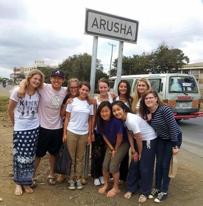 With other volunteers in Arusha