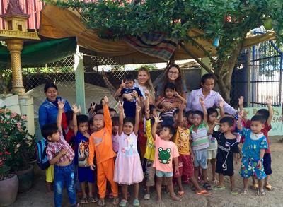 Volunteers with the kids at a the Khemara Organisation Volunteers with the kids at a the Khemara Organisation