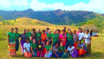 Volunteers and local people after an outreach in Fiji Volunteers and local people after an outreach in Fiji